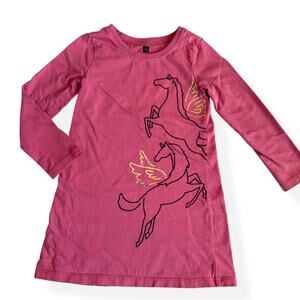 Tea Collection Pegasus Horse Pink Dress Girls 3
